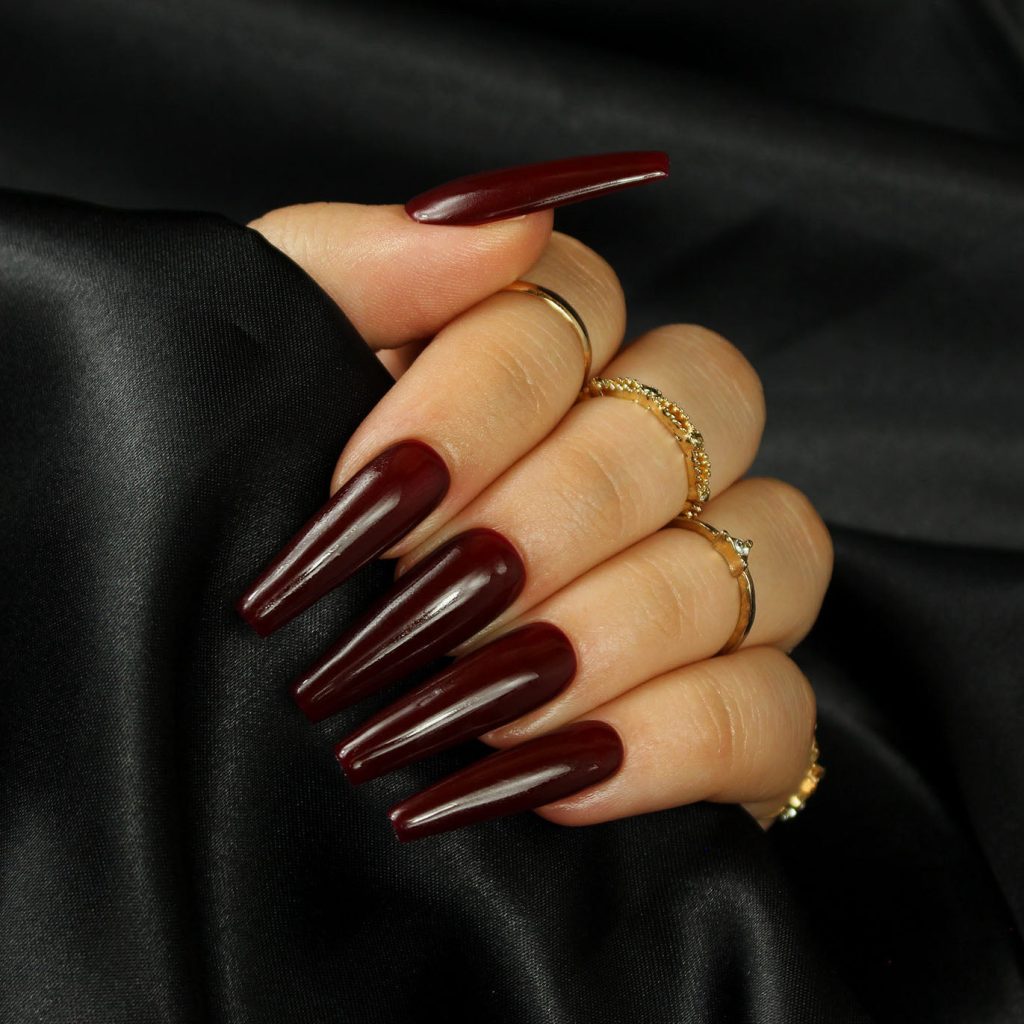 Dark Red Nails