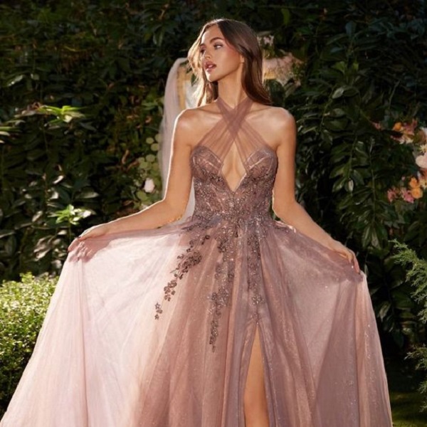 Romantic Pink Bridal Gown