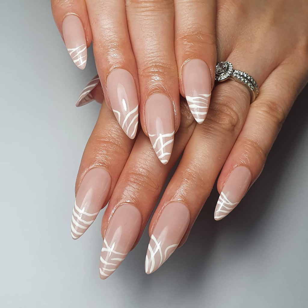 Elegant Fancy French Nails