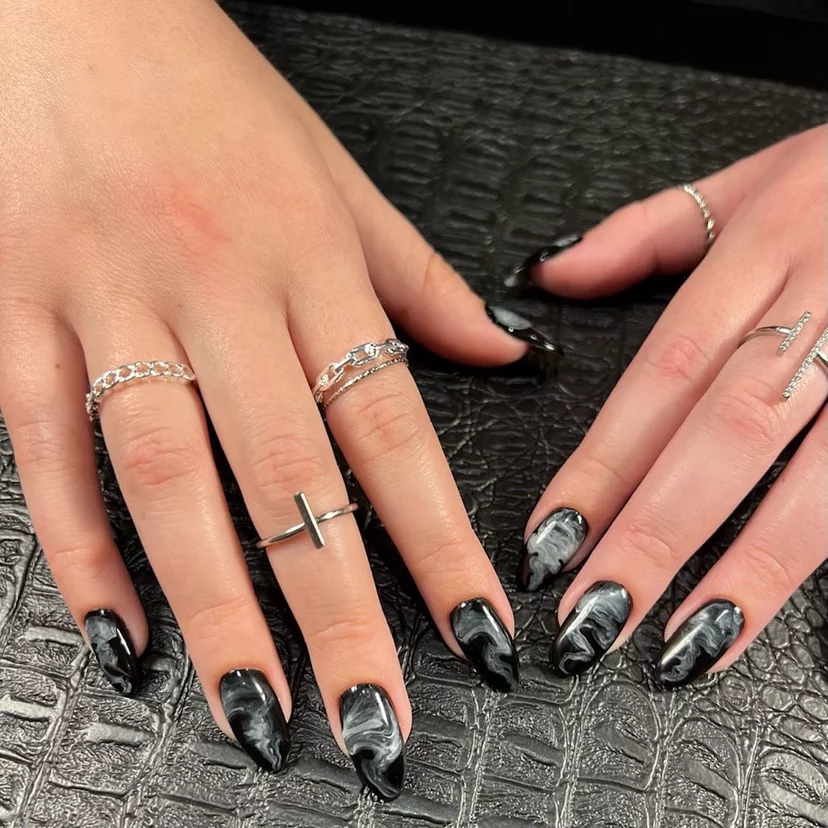 Edgy Black Nail Designs