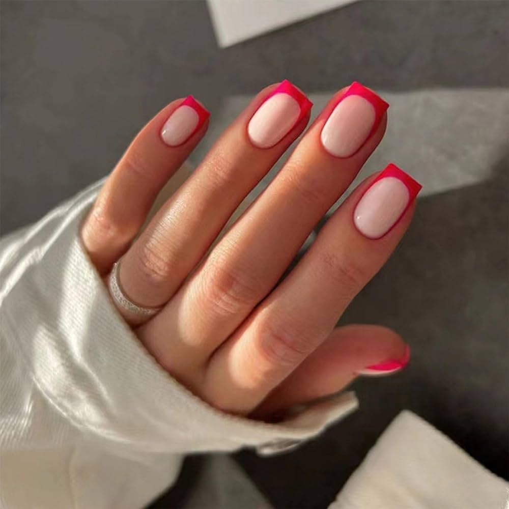 Red French Tip Nails