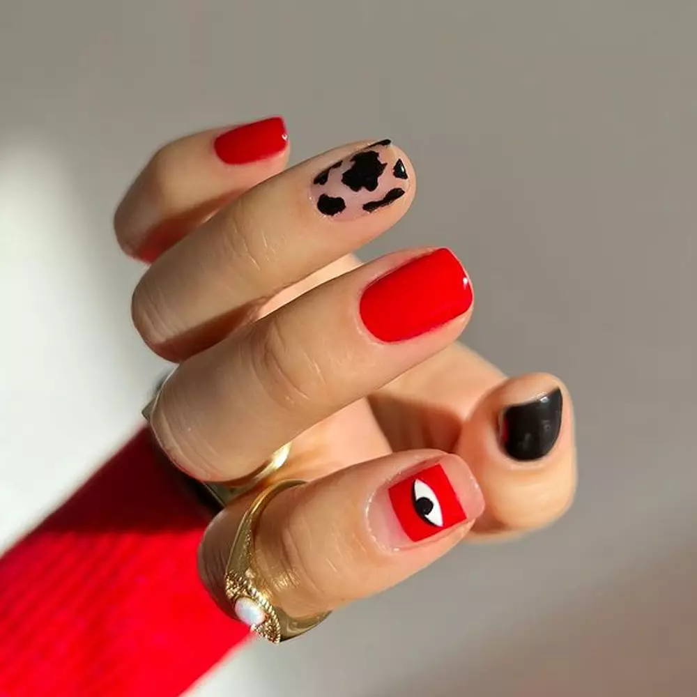 Black Valentines Nails