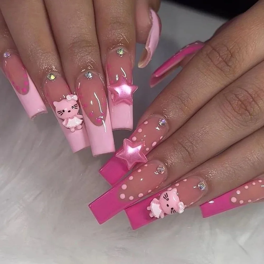 hello kitty nails short