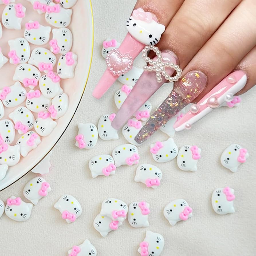 hello kitty nails short