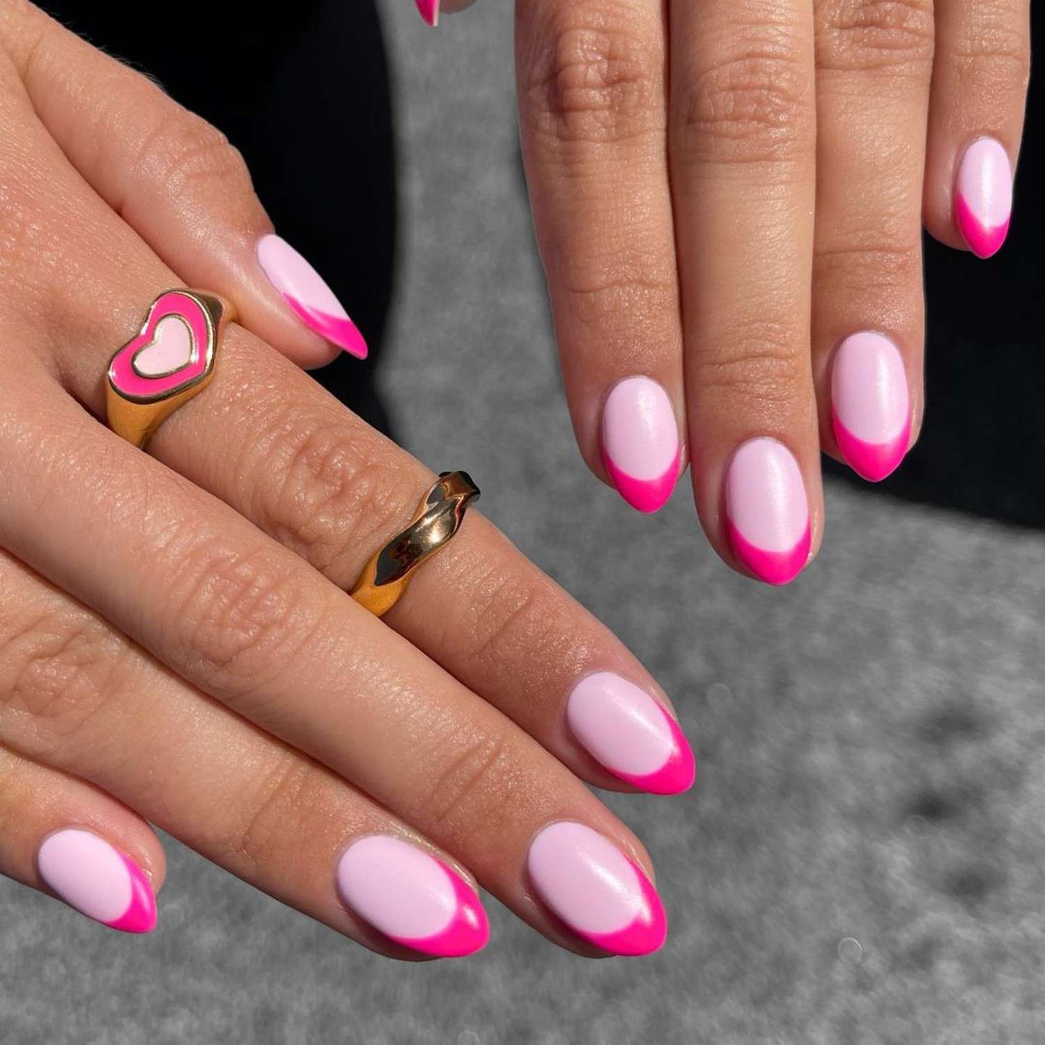 pink tip nails