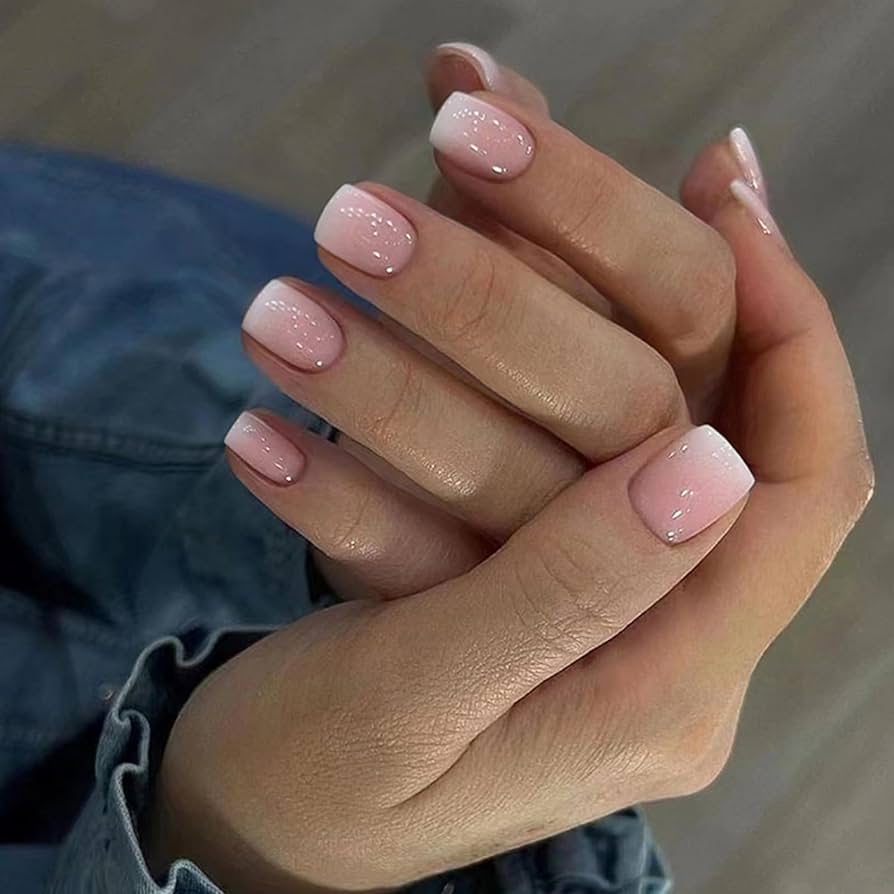 pink tip nails