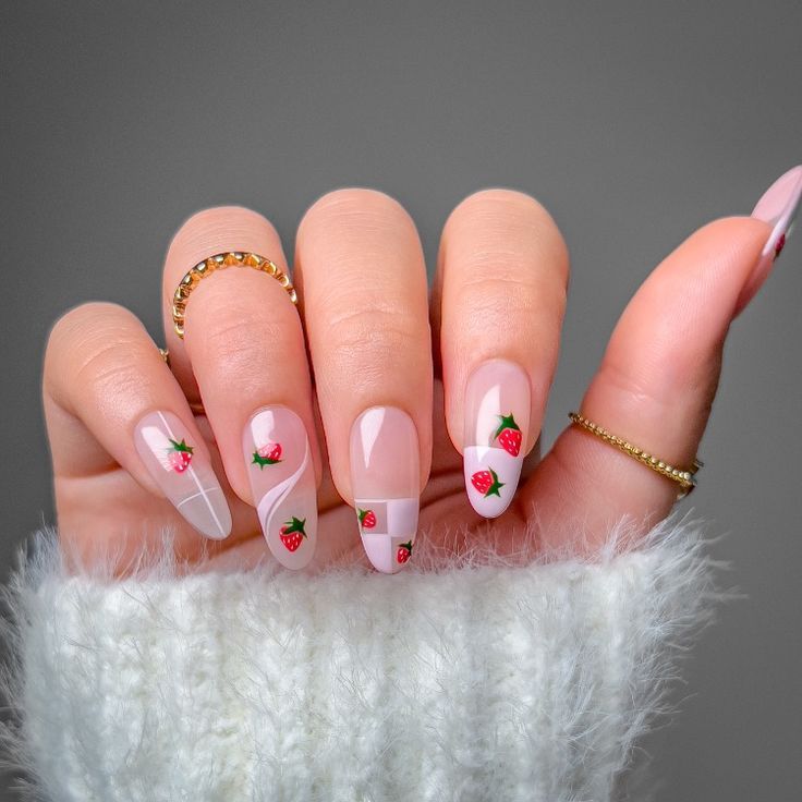 strawberry nails