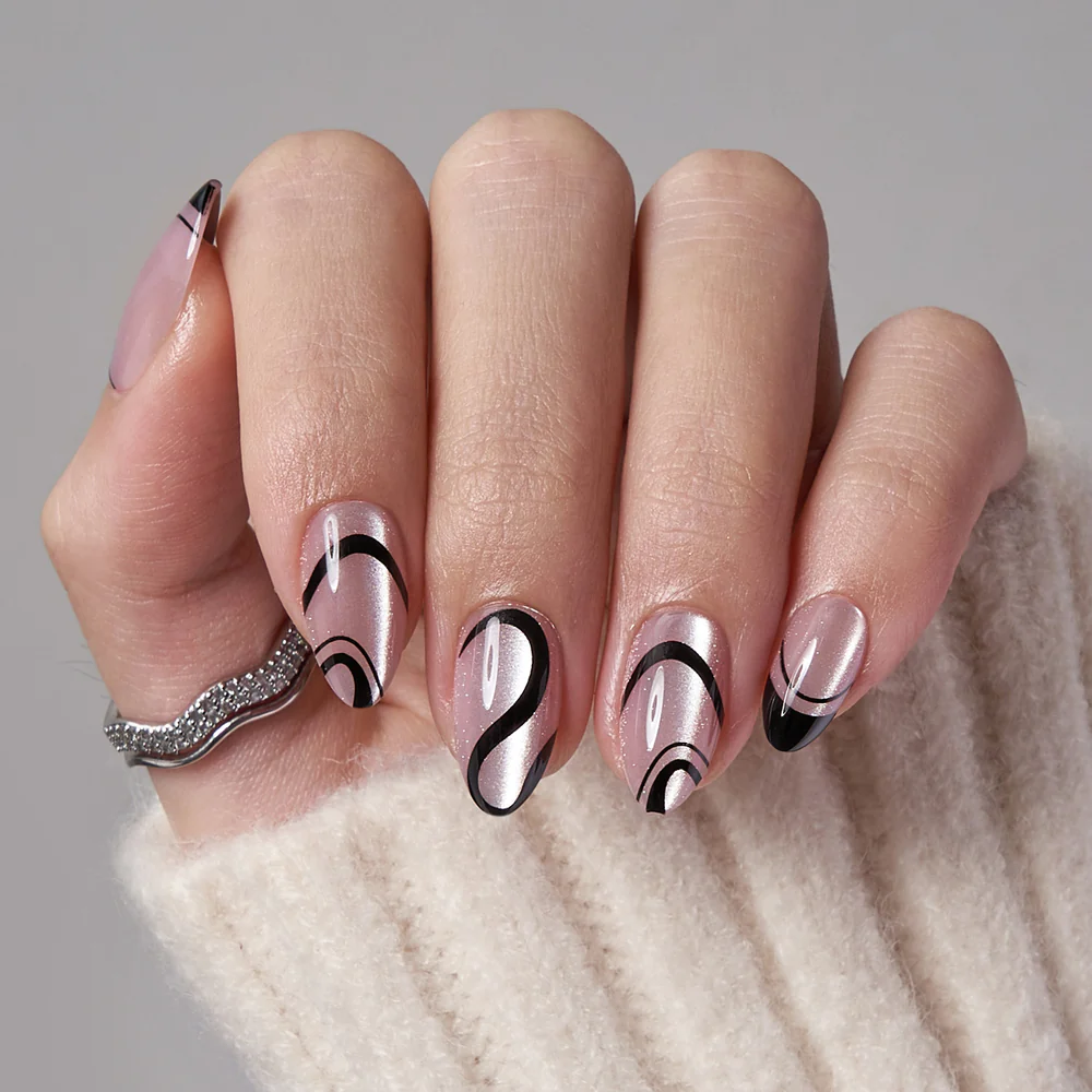 classy edgy almond nail designs