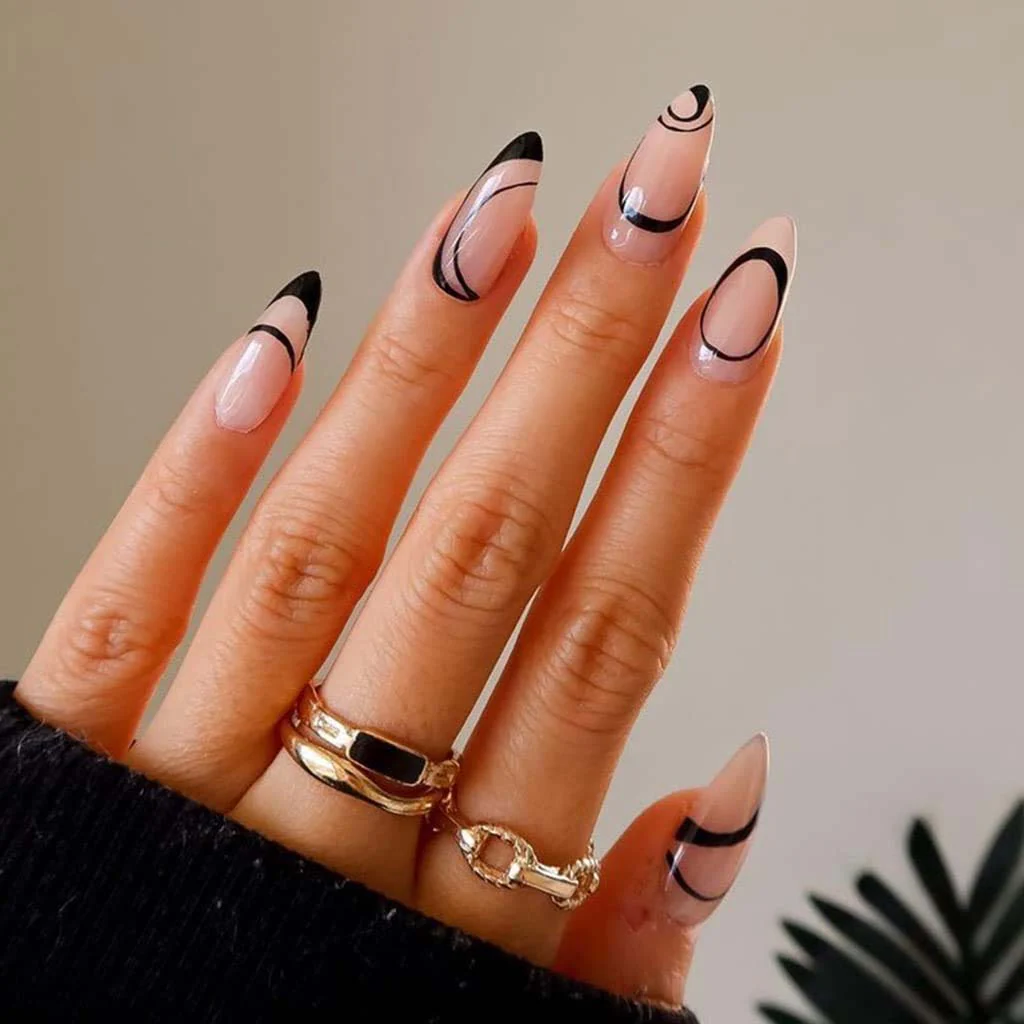 classy edgy almond nail designs