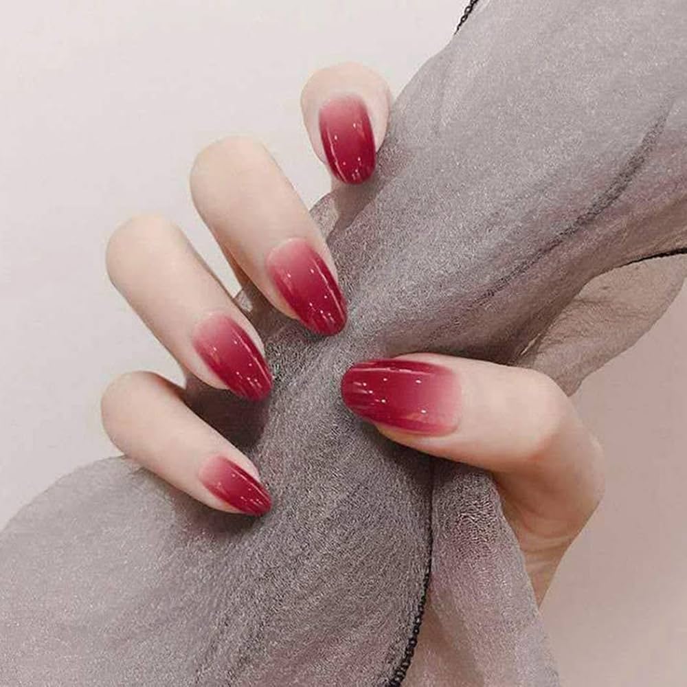 red ombre nails