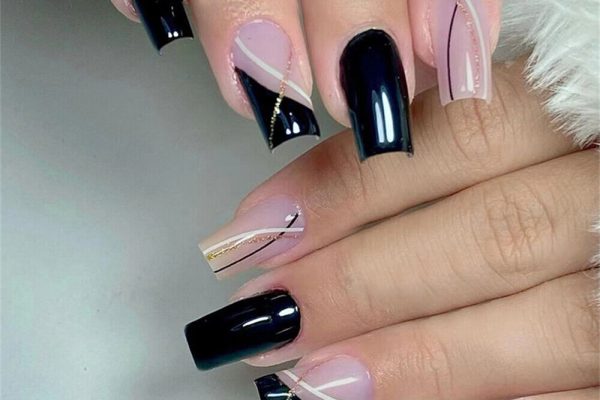 edgy black nail designs