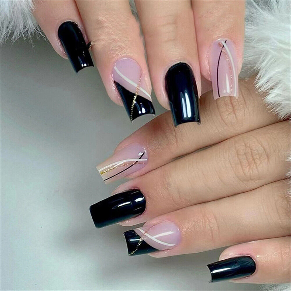 edgy black nail designs