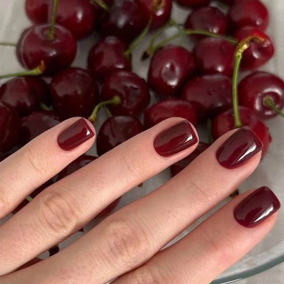dark red nail