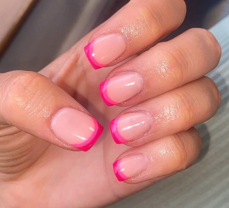 Pink Tip Nails
