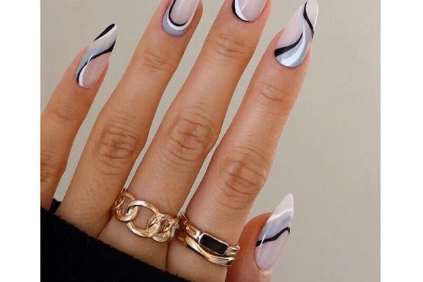 trendy edgy almond nail designs