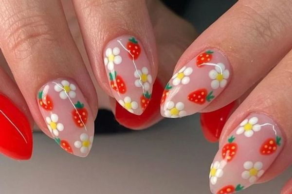 strawberry nail designs