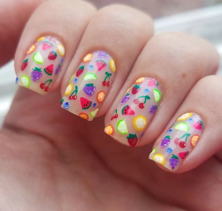 acrylic trendy short gel nails