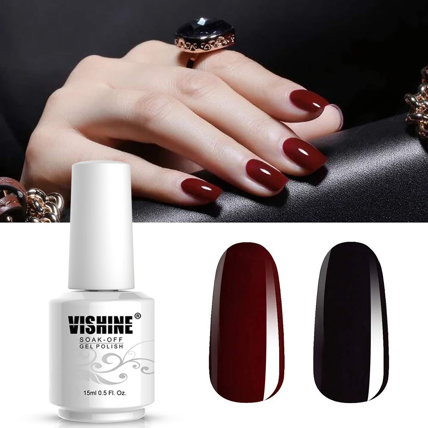 dark red nail polish