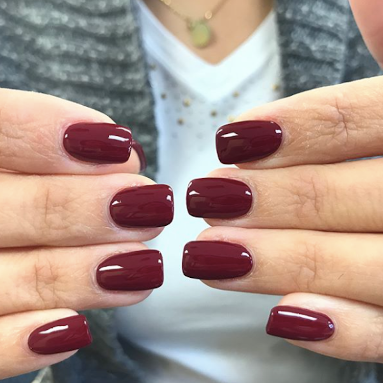 dark red nail polish