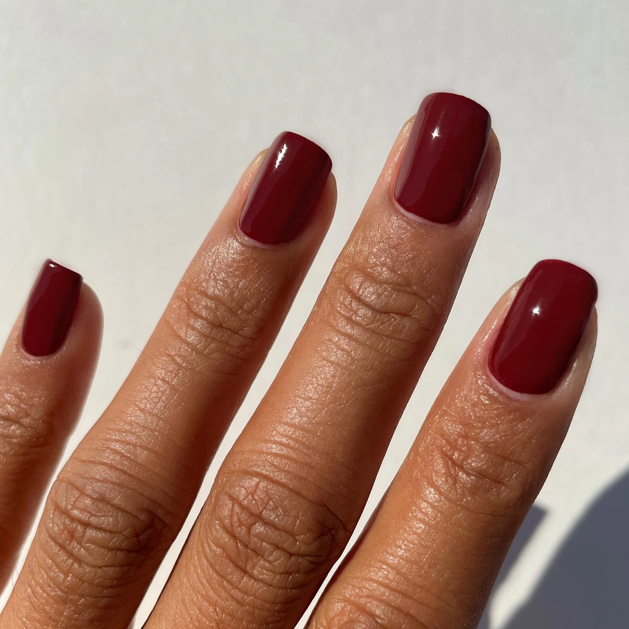 dark red nail polish