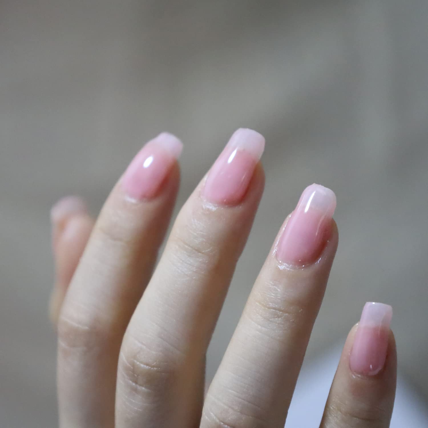 sheer pink nail polish