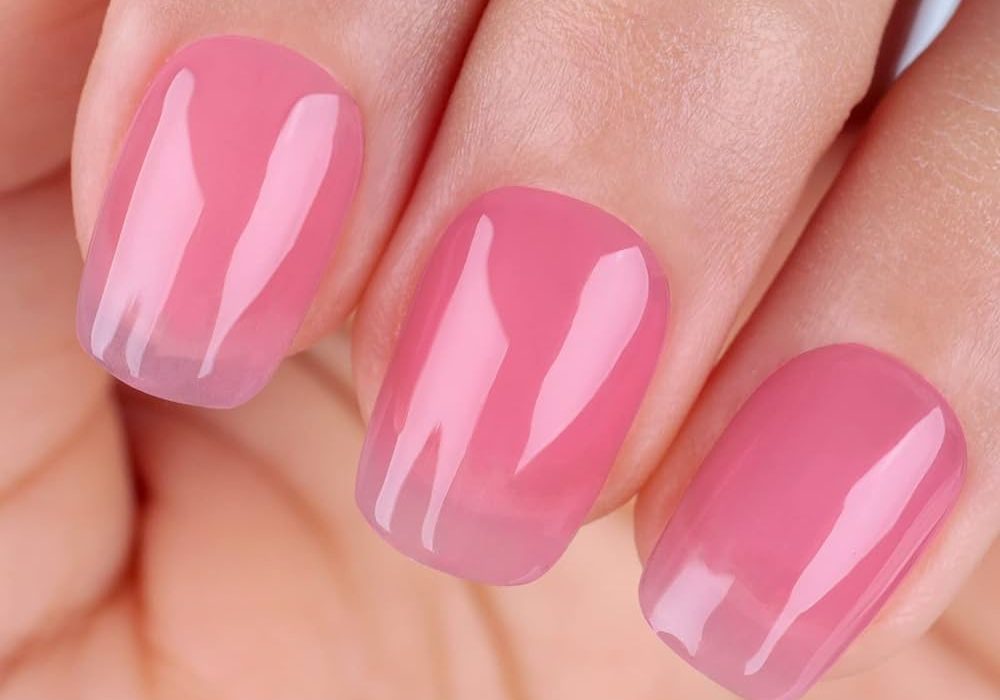 sheer pink nail polish