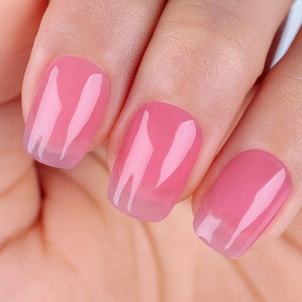 sheer pink nail polish