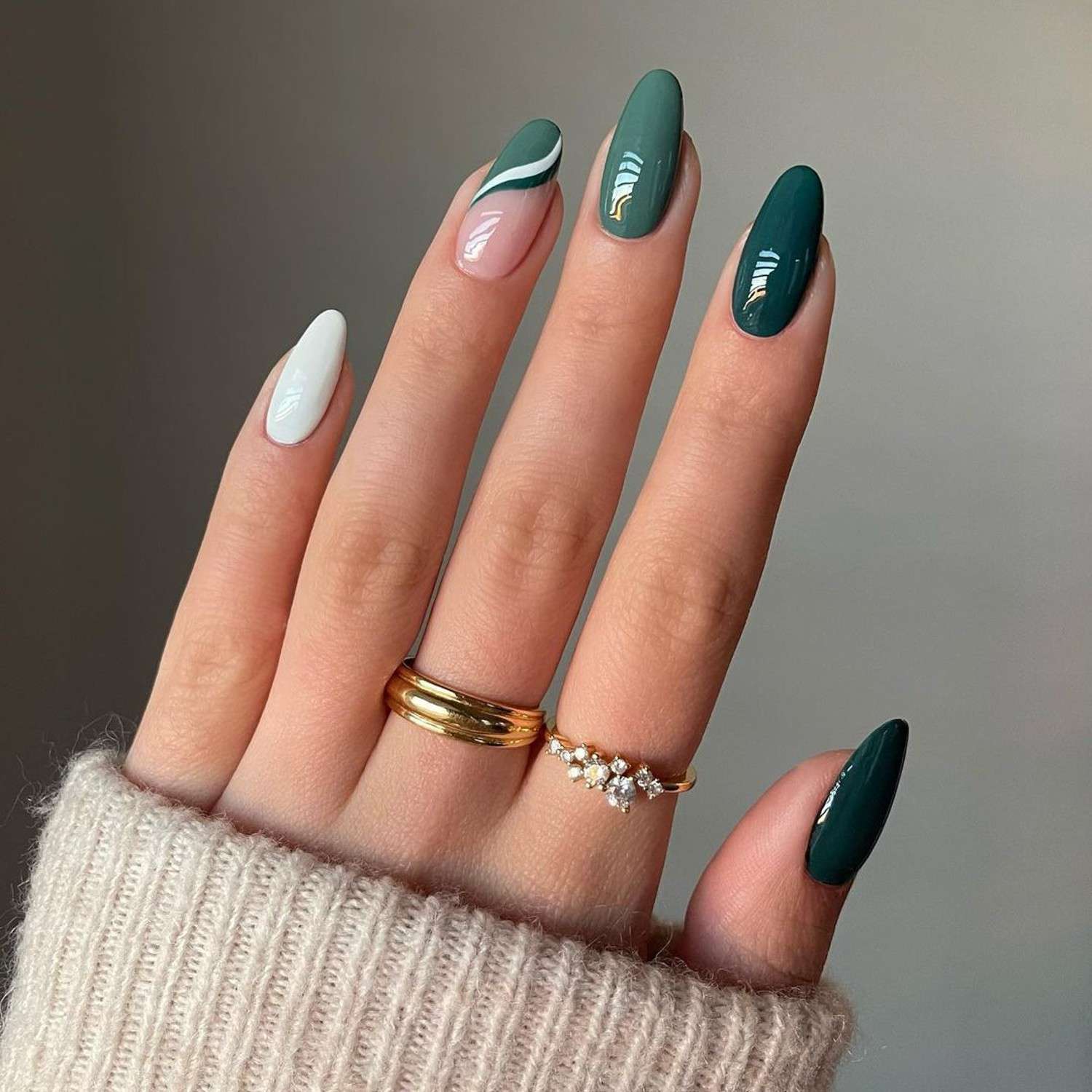 dark green nail polish