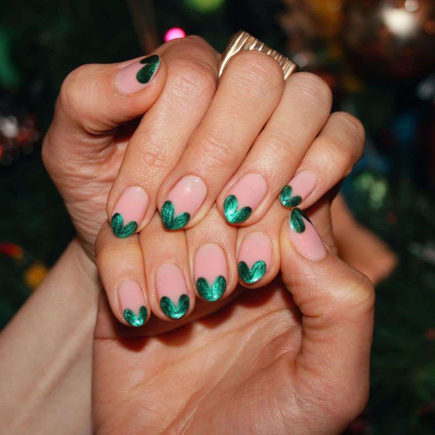 dark green nail polish