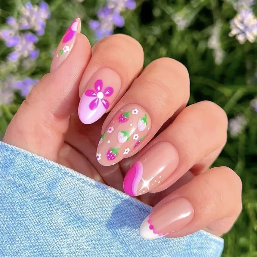 trendy short acrylic nails