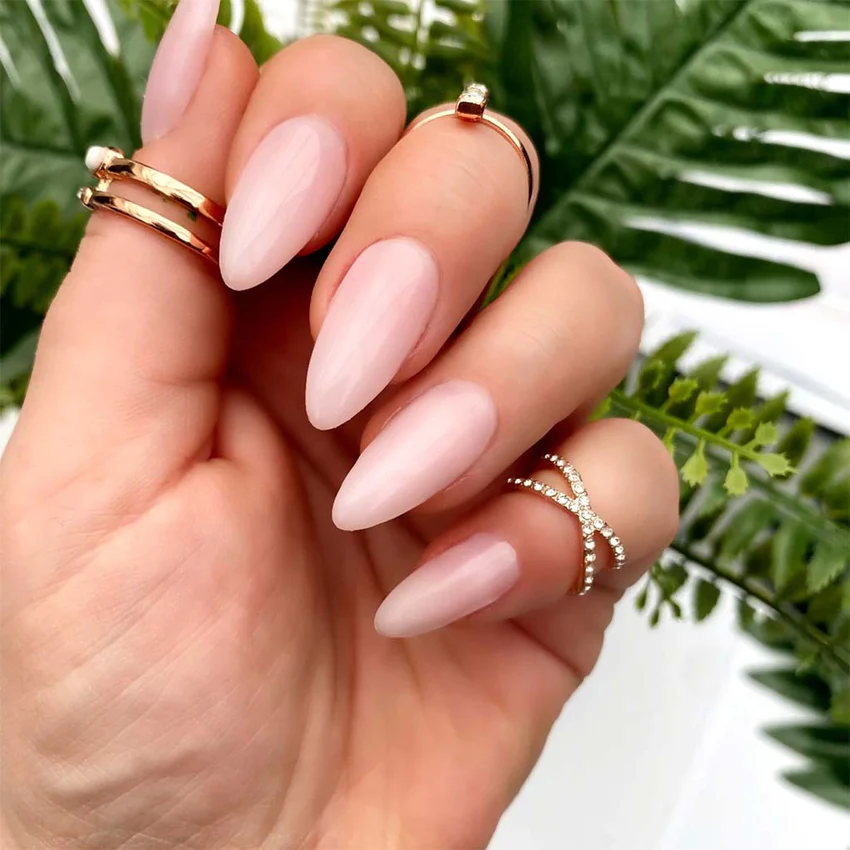 milky pink nail polish