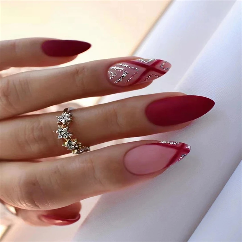 red acrylic nails