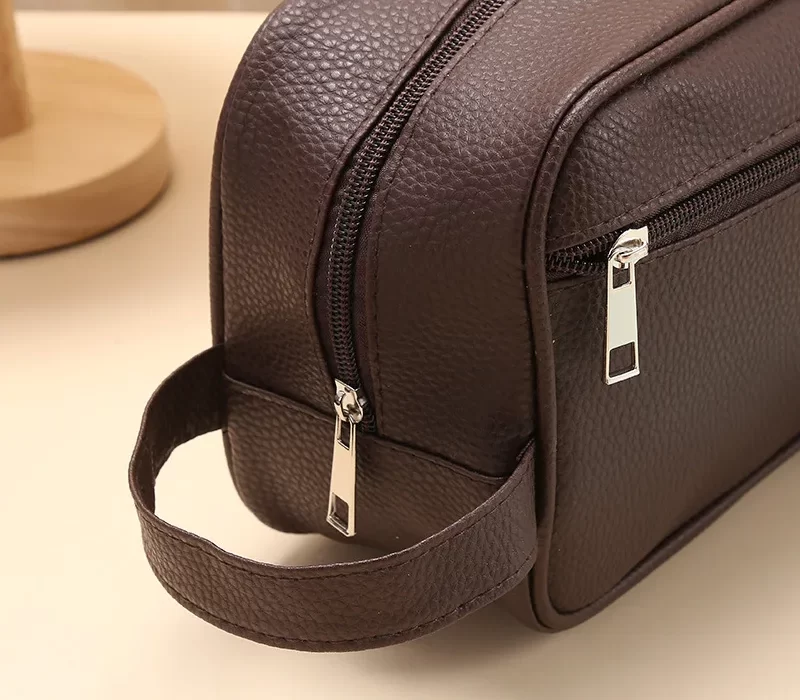 men's leather toiletry bag
