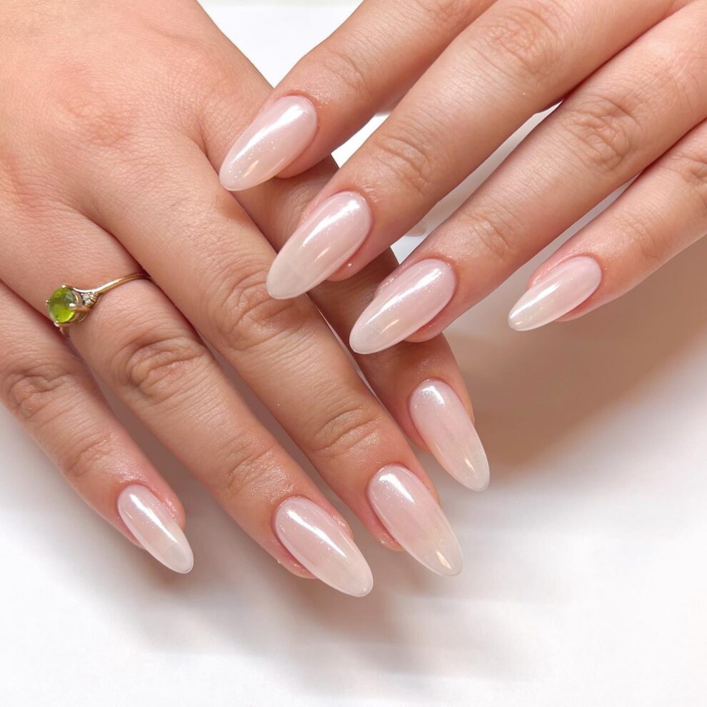 milky pink nail polish
