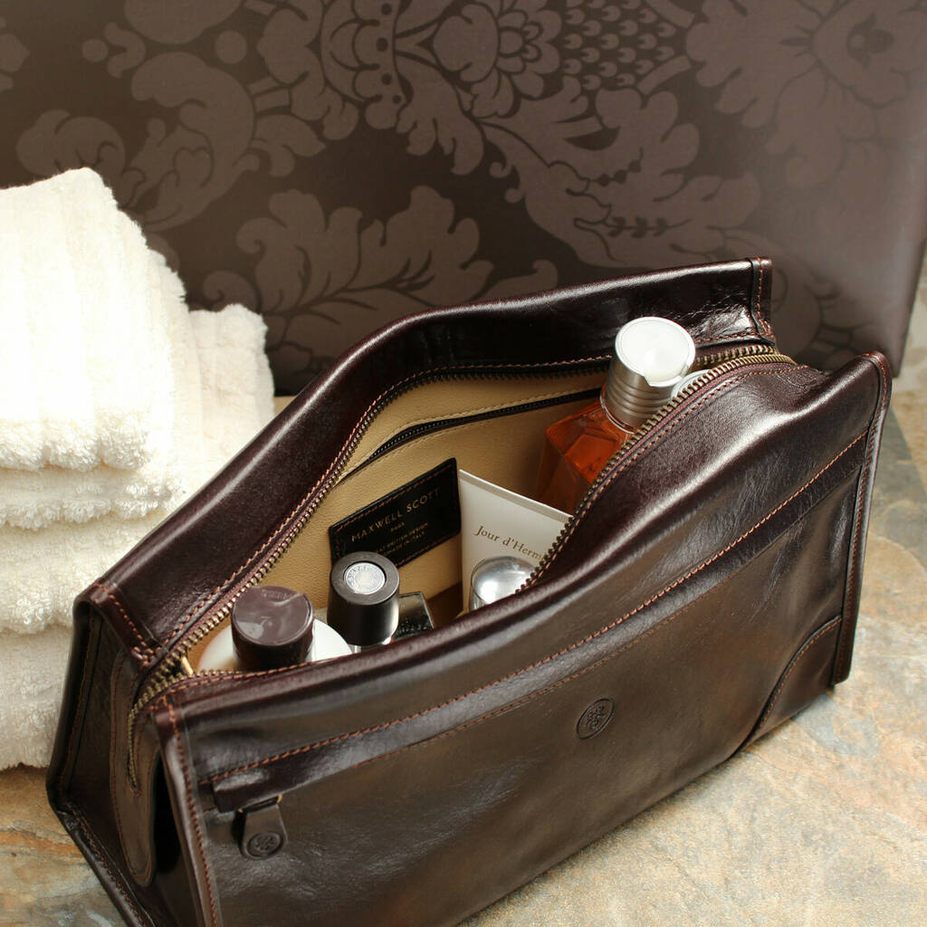 men's leather toiletry bag