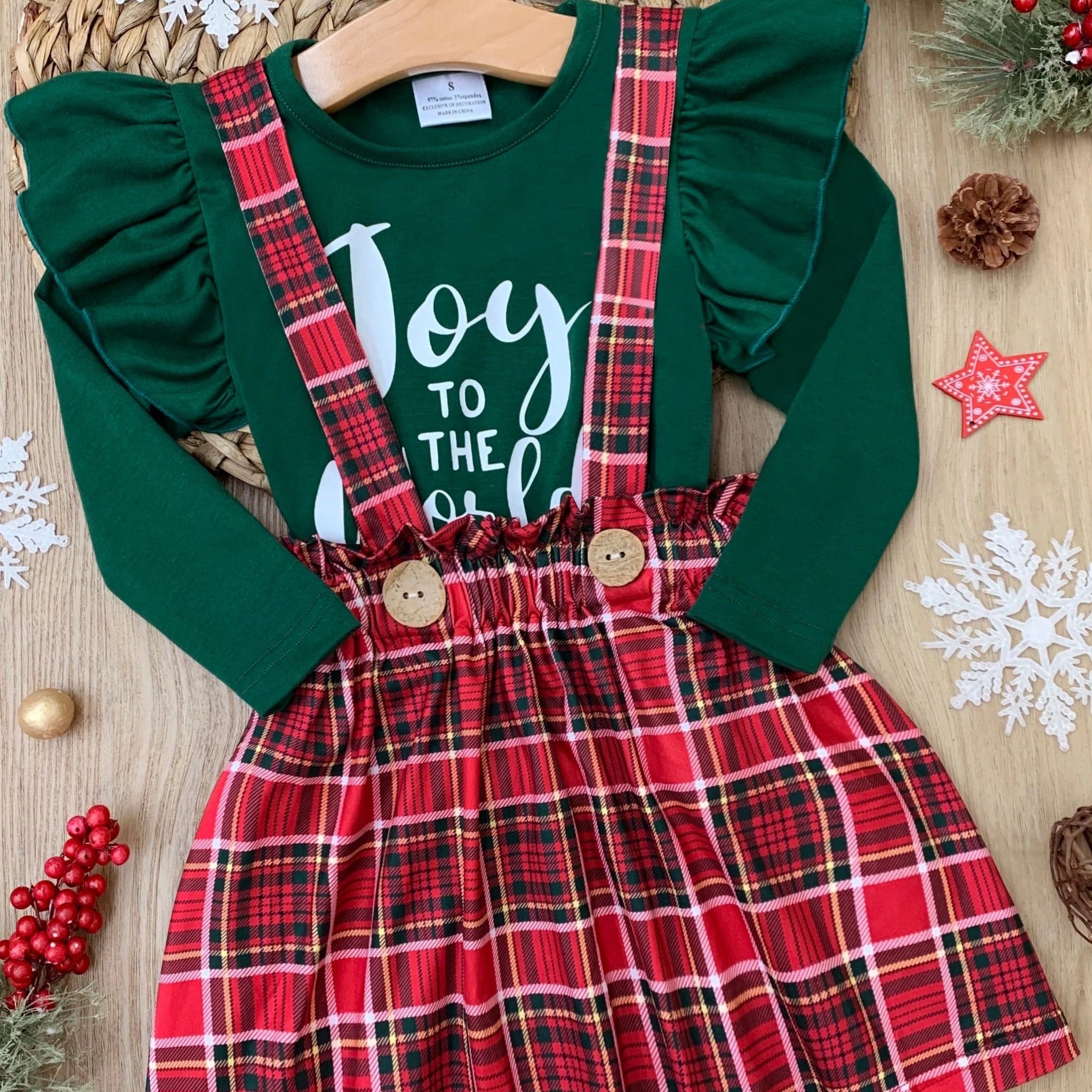 plaid suspender skirt