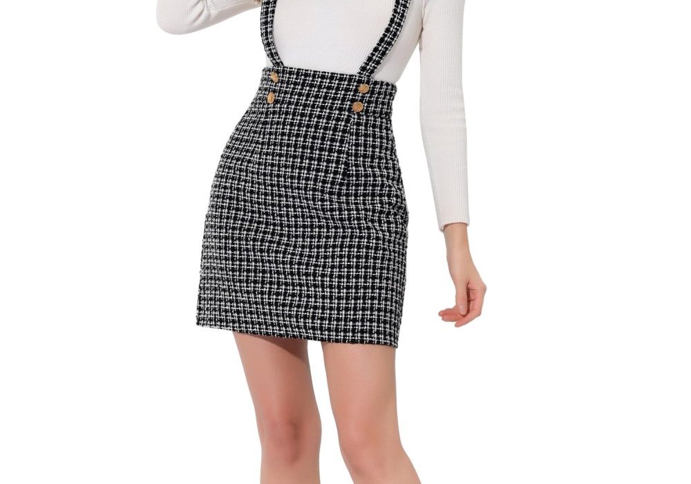 plaid suspender skirt