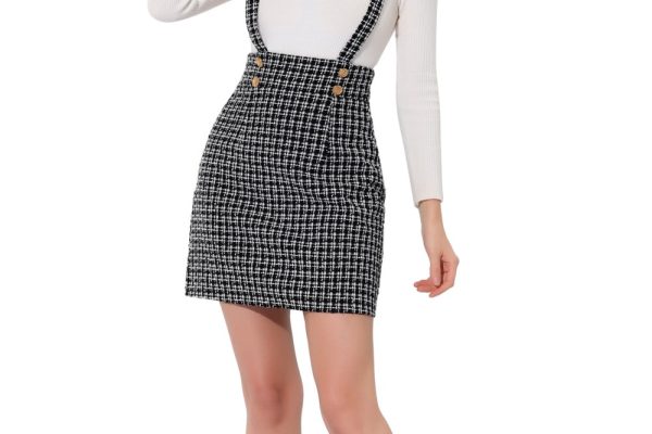 plaid suspender skirt